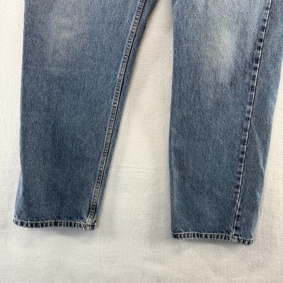 Vintage Ralph Lauren Jeans Men's 36x32 Blue Denim Flag Spellout Embroidered 90s - Picture 3 of 9